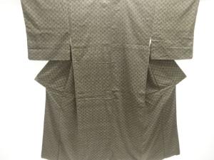 アンティーク　編目模様織り出し本場結城紬着物(ちぢみ)